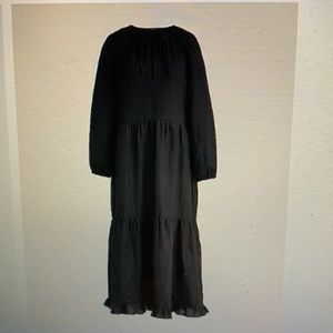 J Crew Long Sleeve Tiered Linen Dress NWT Size L-XL